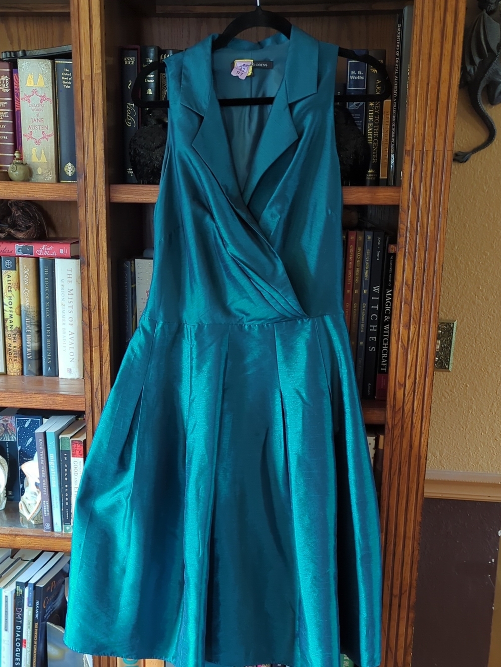 Joneswear Peacock Blue Taffeta Cocktail Dress L/XL - Picture 4 of 6